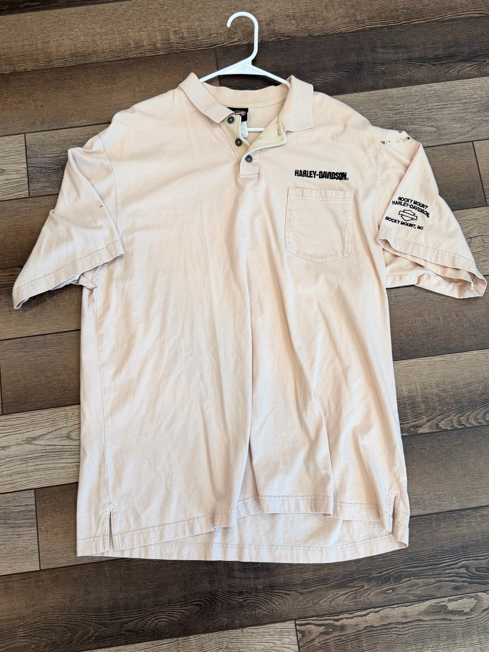 Harley-Davidson Light Cream Polo with Chest Pocket
